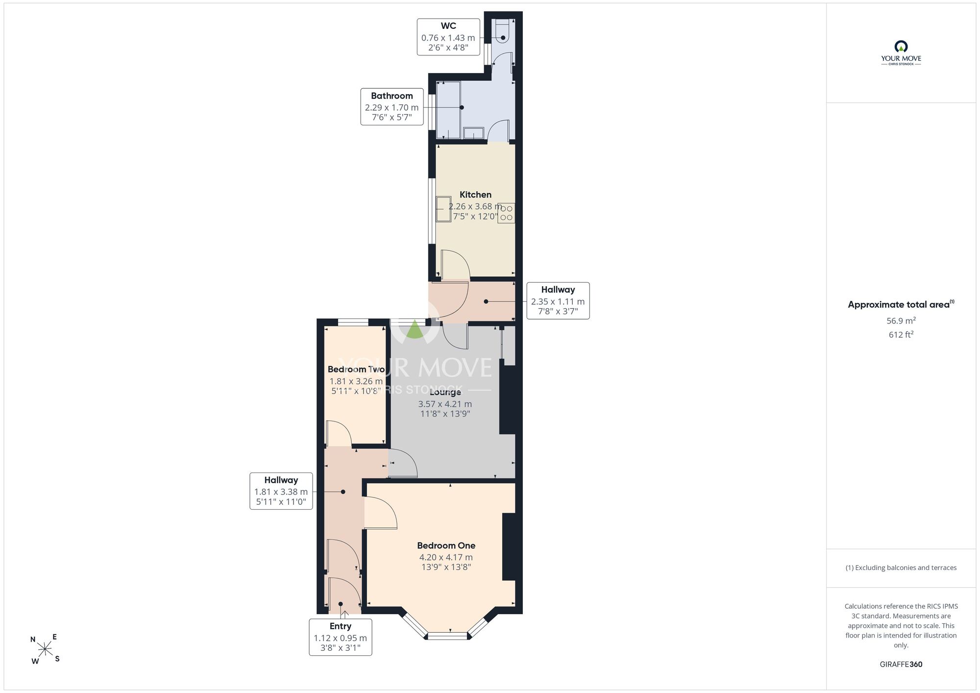 Floorplan of 2 bedroom Mid Terrace House for sale, Canon Cockin Street, Sunderland, Tyne and Wear, SR2