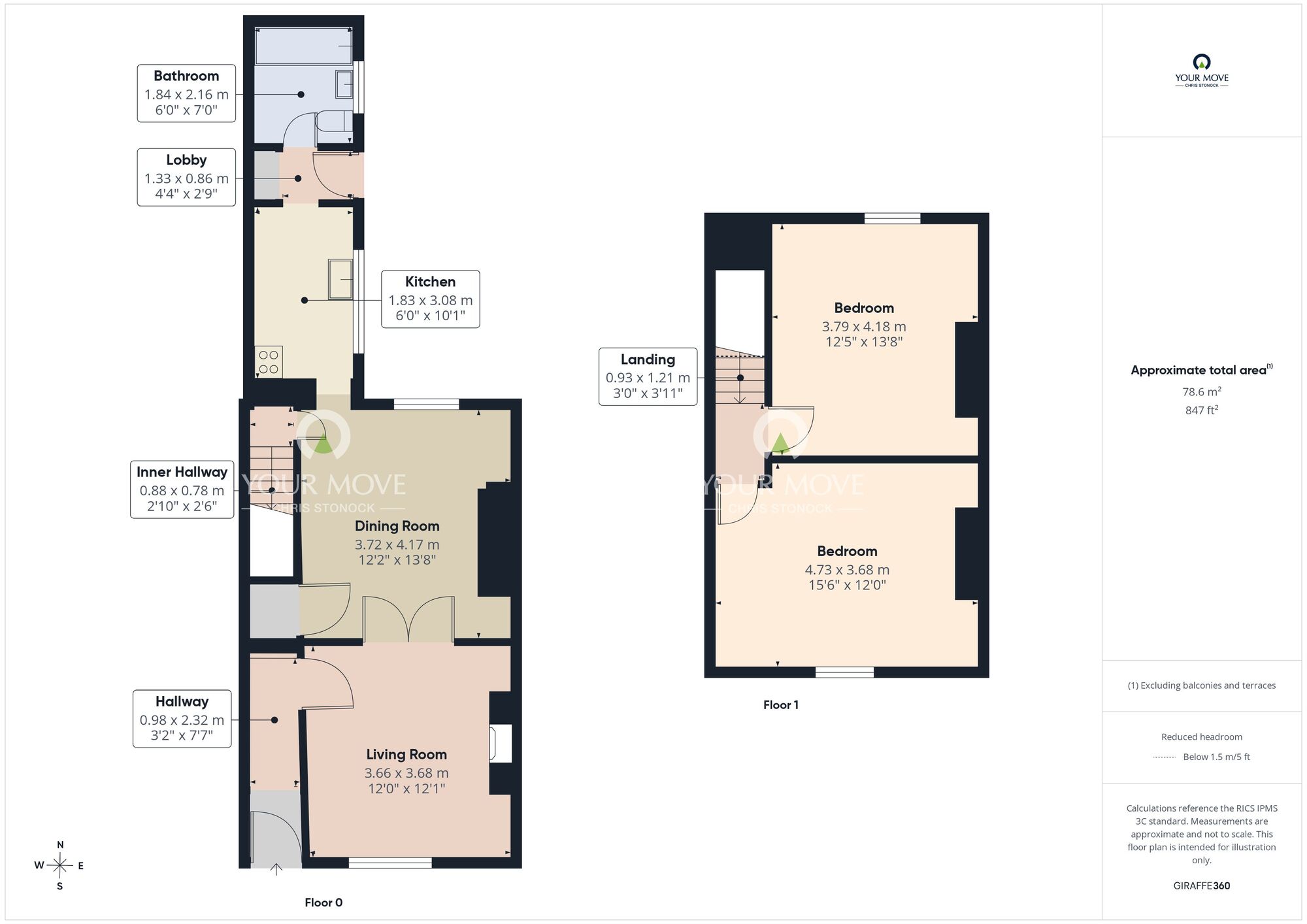 Floorplan of 2 bedroom Mid Terrace House for sale, Gilpin Street, Houghton Le Spring, Tyne and Wear, DH4