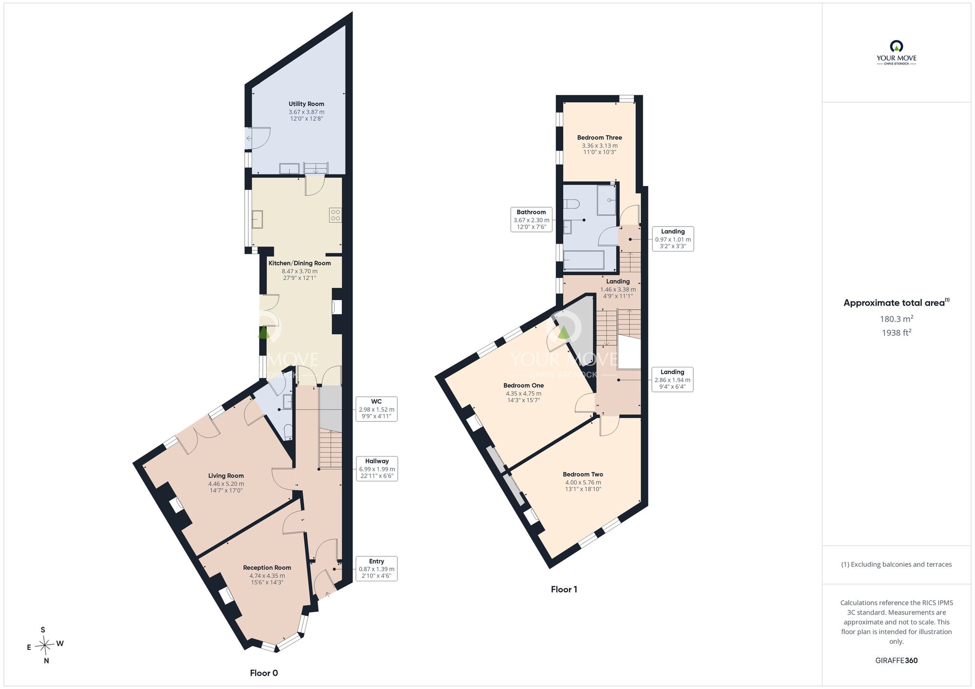 Floorplan of 3 bedroom End Terrace House for sale, Evelyn Street, Sunderland, Tyne and Wear, SR2