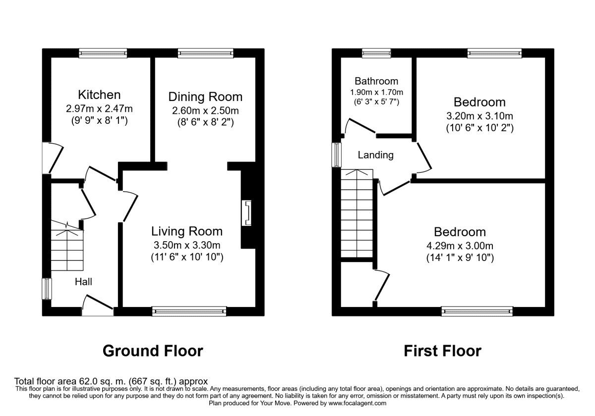Floorplan of 2 bedroom Semi Detached House for sale, Antwerp Road, Sunderland, Tyne and Wear, SR3