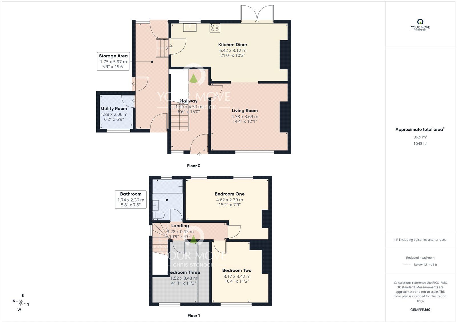 Floorplan of 3 bedroom Semi Detached House for sale, Windsor Drive, New Silksworth, Tyne and Wear, SR3