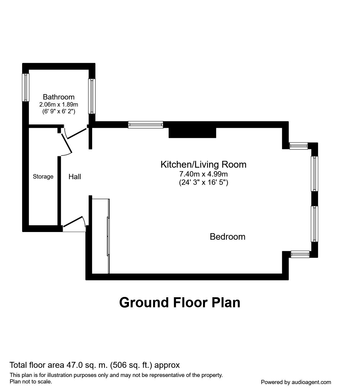 Floorplan of 1 bedroom  Flat to rent, Hook Road, Surbiton, KT6