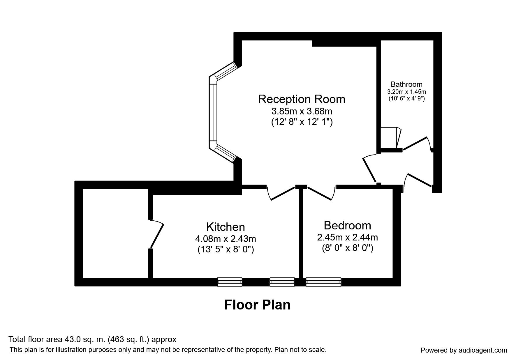 Floorplan of 1 bedroom Flat to rent, Grove Road, Surbiton, Surrey, KT6