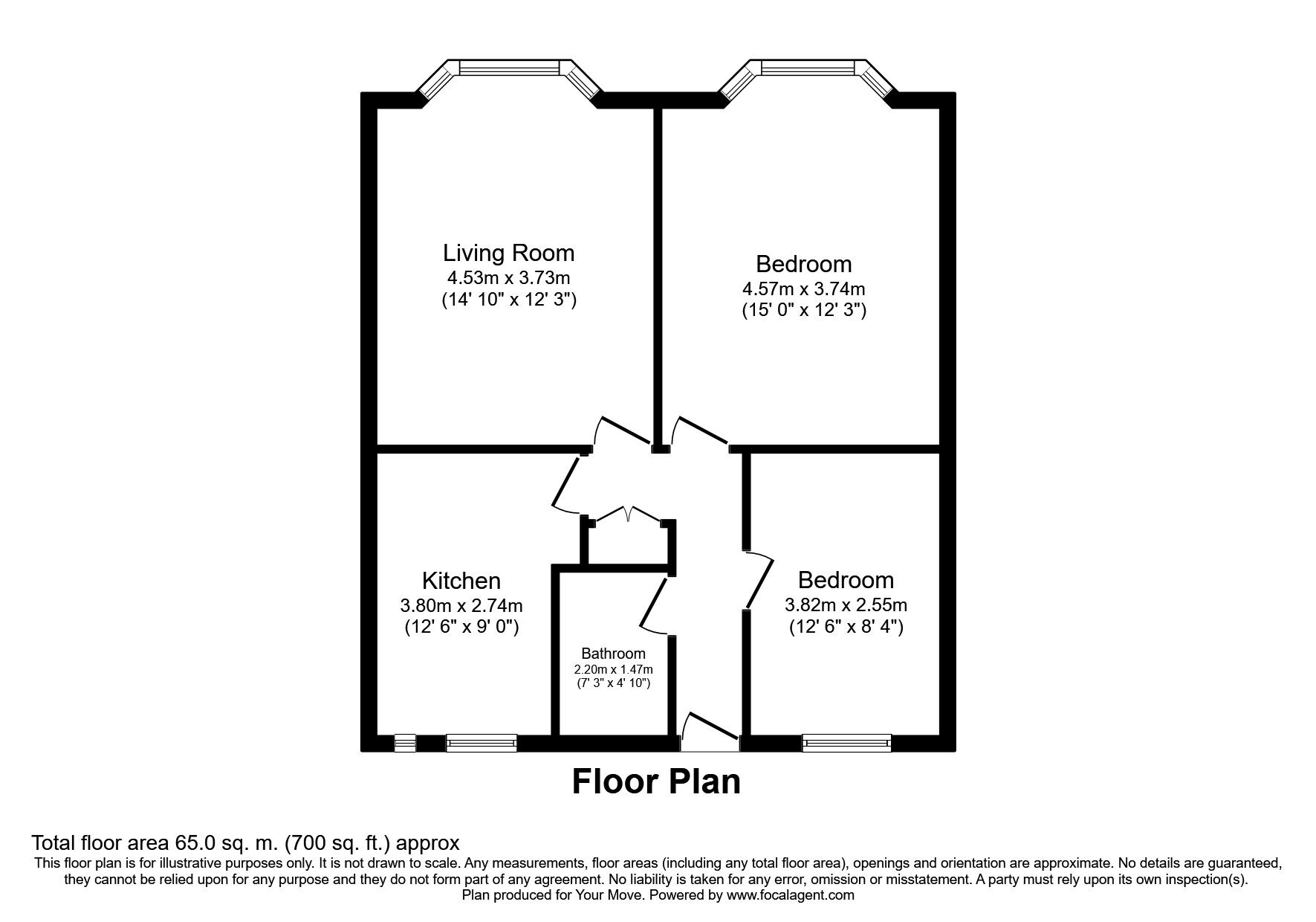 Floorplan of 2 bedroom  Flat to rent, St James Road, Surbiton, Surrey, KT6