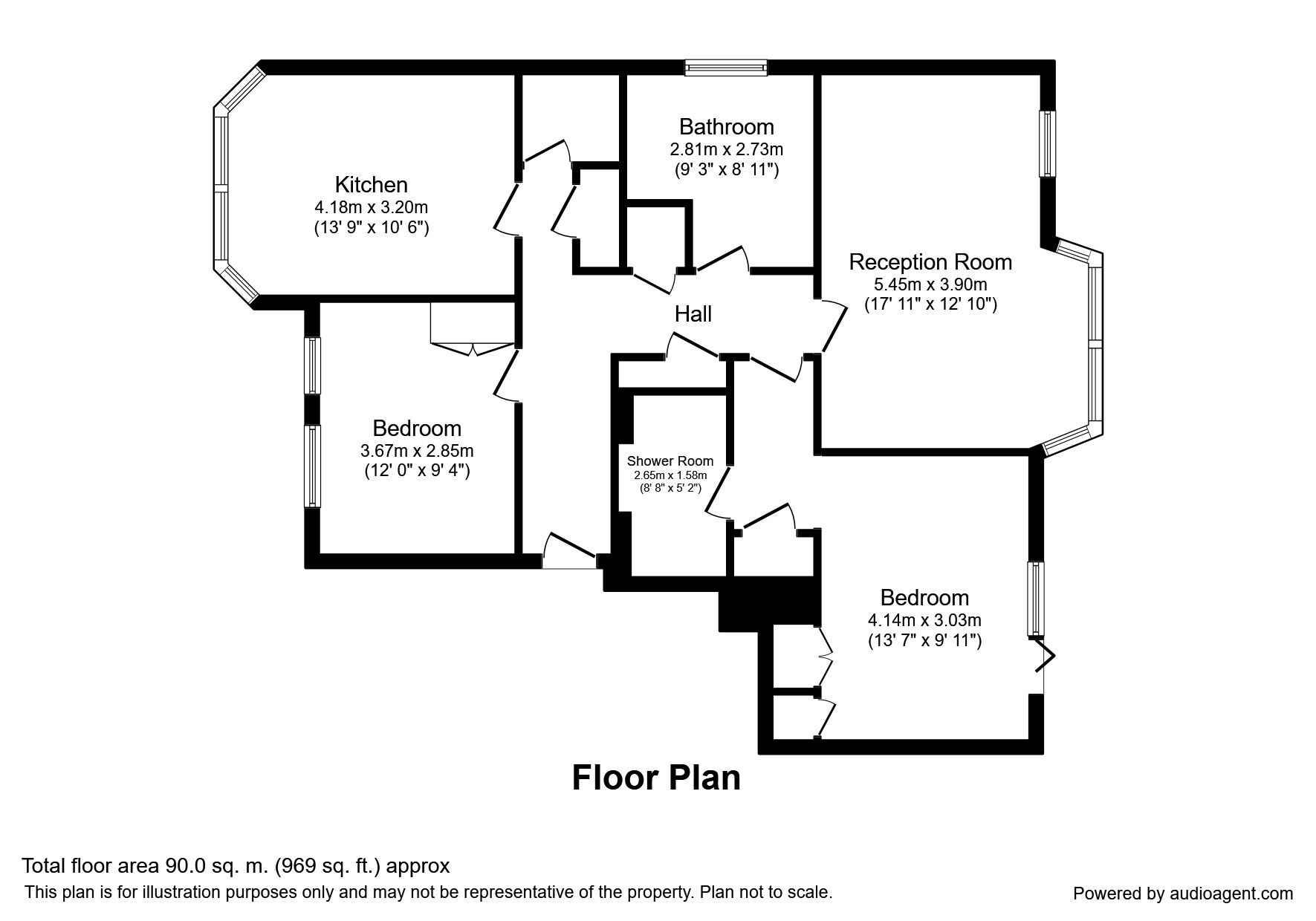 Floorplan of 2 bedroom  Flat to rent, Penners Gardens, Surbiton, Surrey, KT6