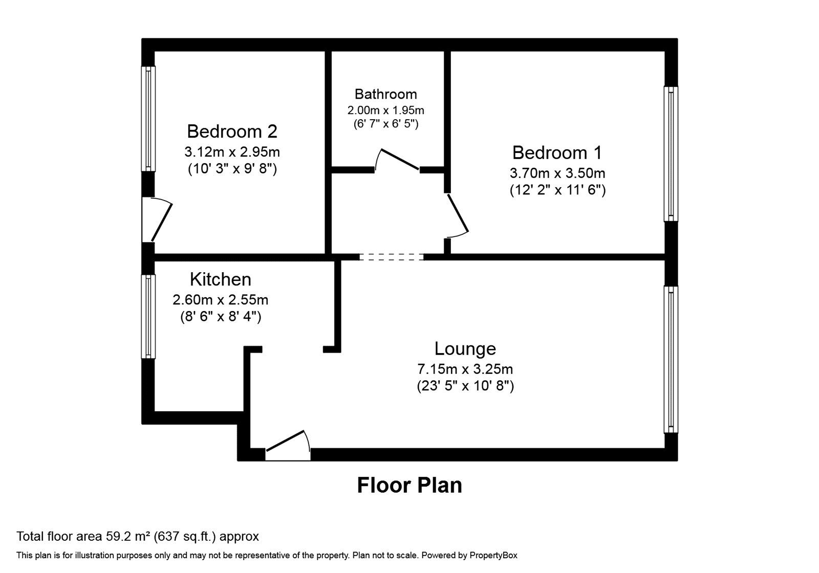 Floorplan of 2 bedroom  Flat to rent, Avenue Elmers, Surbiton, Surrey, KT6
