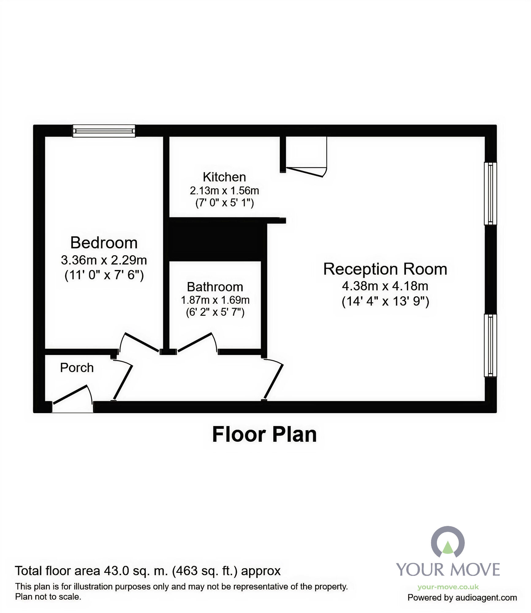 Floorplan of 1 bedroom Flat to rent, Flat 6 Maple Court 61 The Avenue, Surbiton, Surrey, KT5