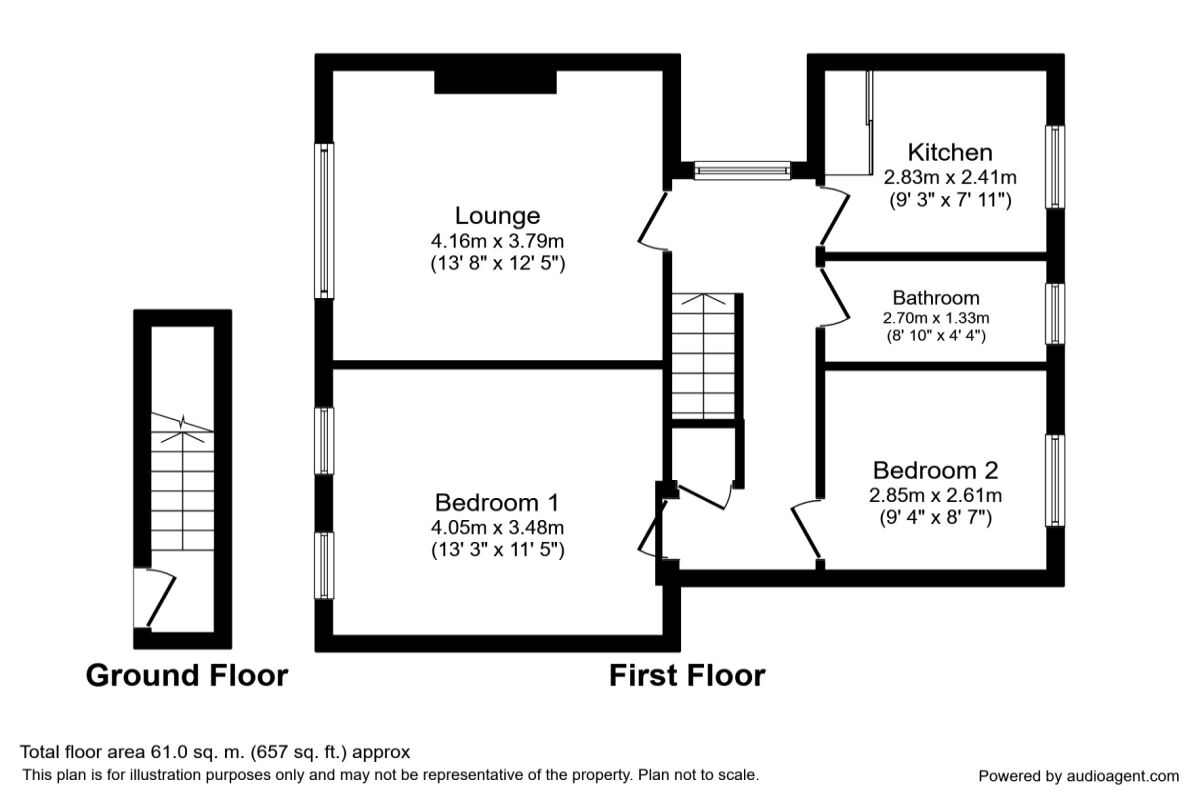Floorplan of 2 bedroom Flat to rent, Moor Lane, Chessington, Surrey, KT9