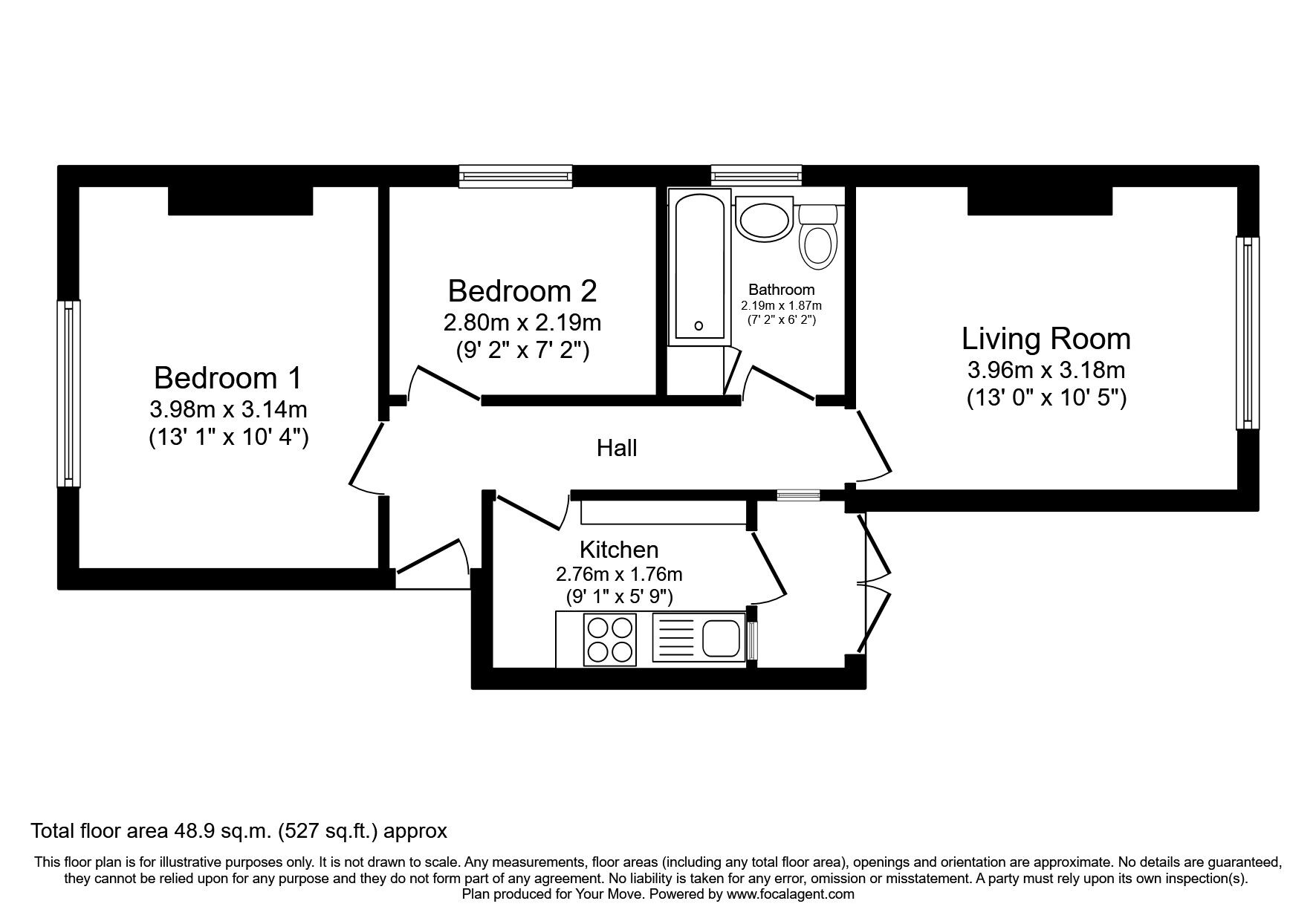 Floorplan of 2 bedroom  Flat to rent, West Barnes Lane, London, SW20