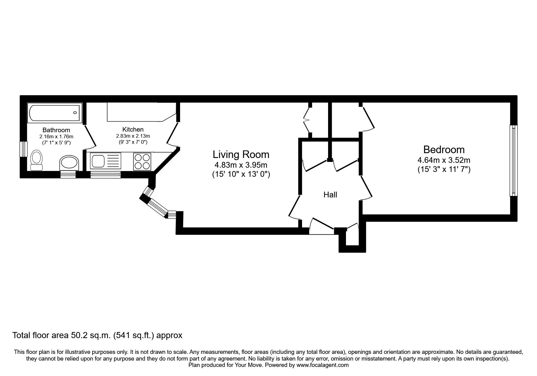 Floorplan of 1 bedroom  Flat to rent, Claremont Road, Surbiton, KT6