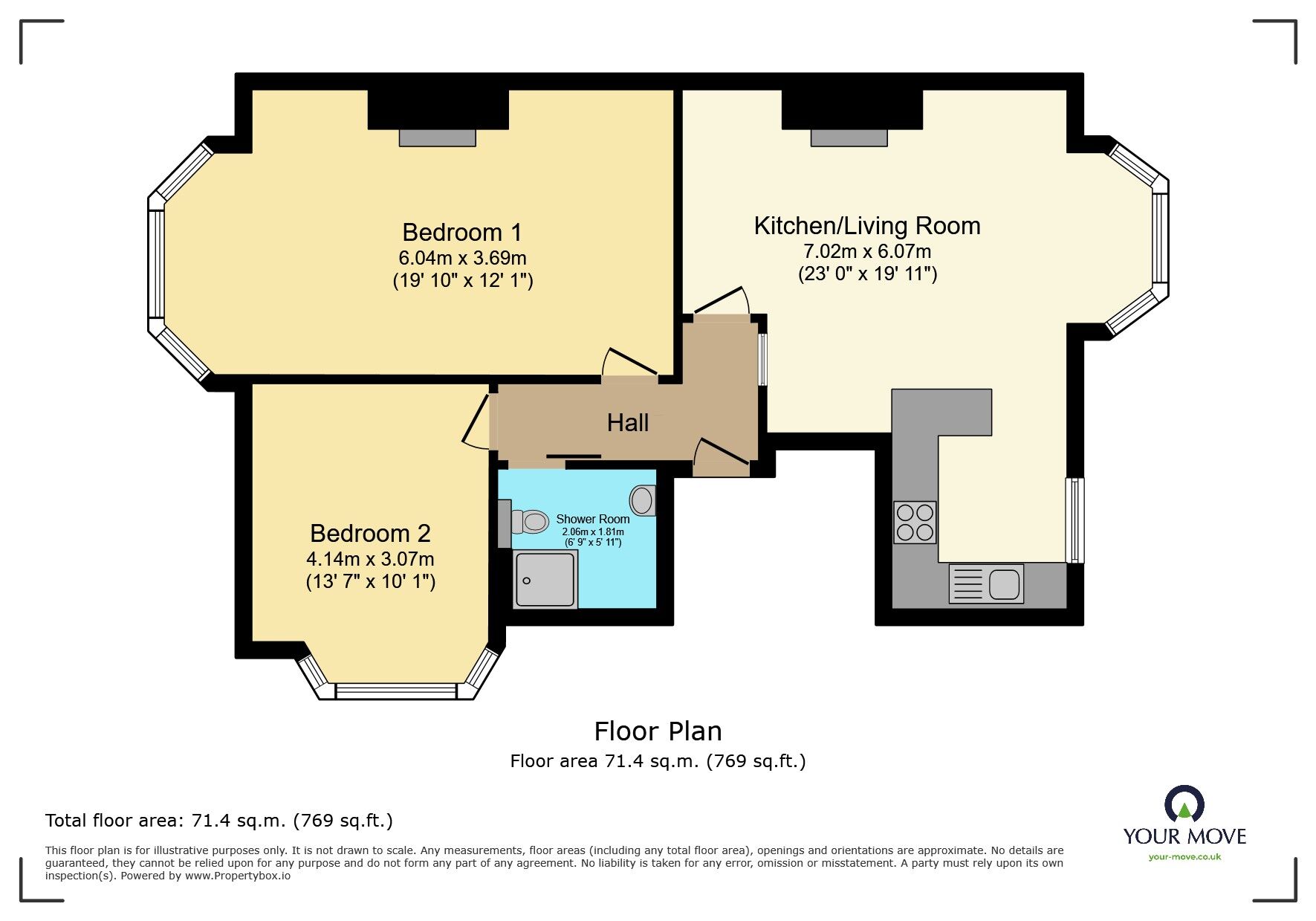 Floorplan of 2 bedroom Flat to rent, Grove Road, Surbiton, KT6
