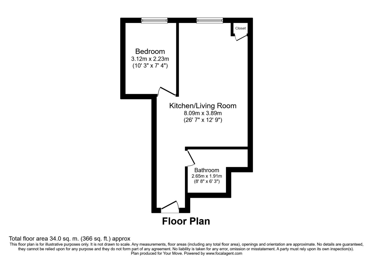 Floorplan of 1 bedroom  Flat to rent, Barnsbury Lane, Surbiton, KT5