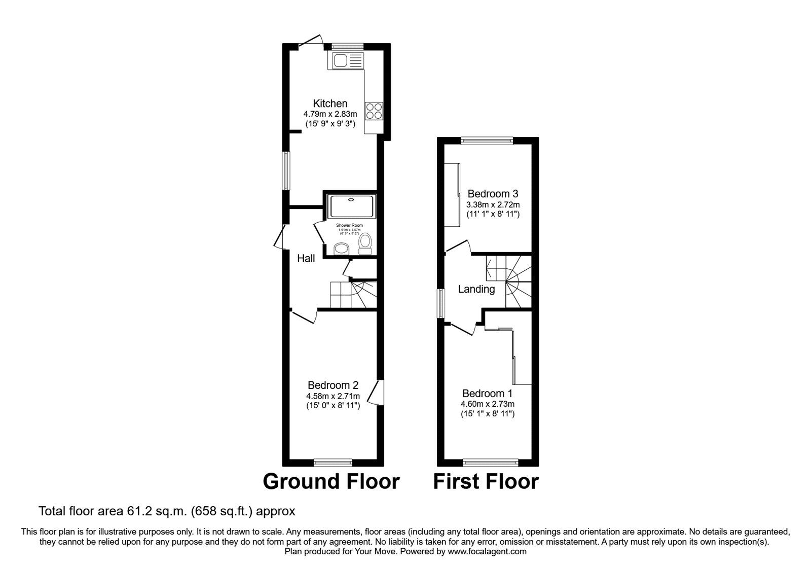 Floorplan of 3 bedroom Semi Detached House to rent, Robin Hood Way, London, SW15