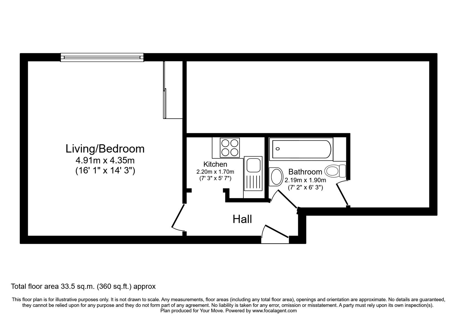 Floorplan of 1 bedroom  Flat to rent, Avenue South, Surbiton, KT5