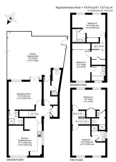 Floorplan of 5 bedroom Semi Detached House for sale, Carlisle Close, Kingston upon Thames, KT2