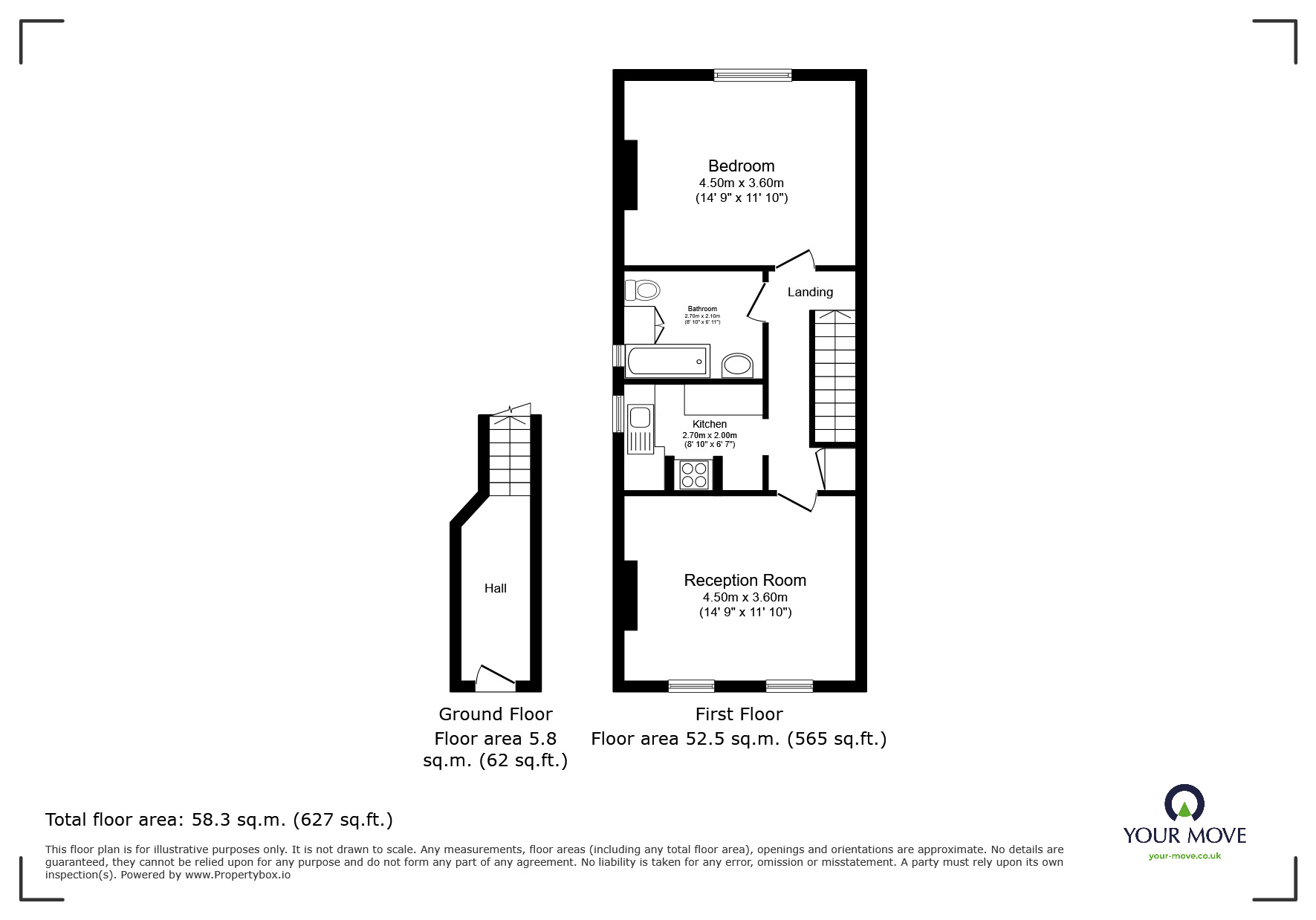 Floorplan of 1 bedroom  Flat for sale, Douglas Road, Surbiton, KT6