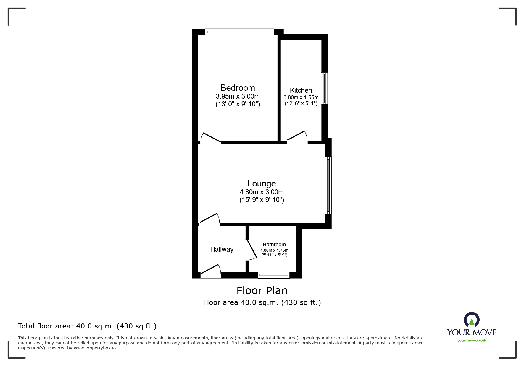 Floorplan of 1 bedroom  Flat for sale, The Sheraton St. Marks Hill, Surbiton, Surrey, KT6