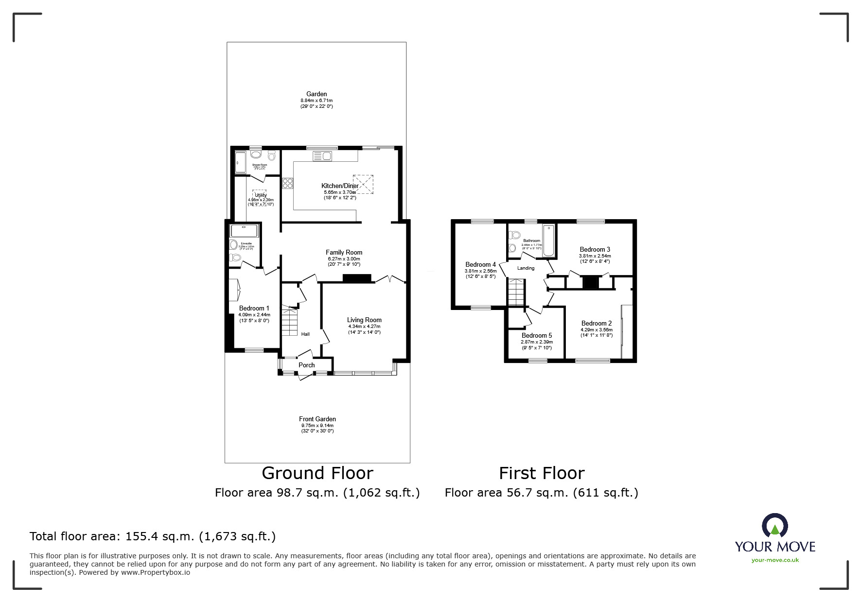 Floorplan of 5 bedroom Mid Terrace House for sale, Manor Road North, Thames Ditton, Surrey, KT7