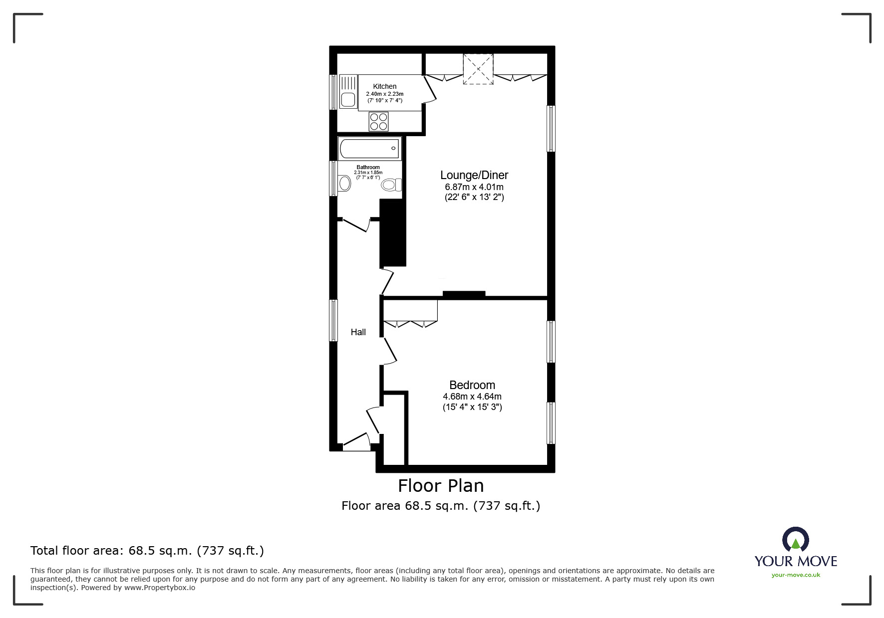Floorplan of 1 bedroom  Flat for sale, Cavendish Road, Sutton, SM2