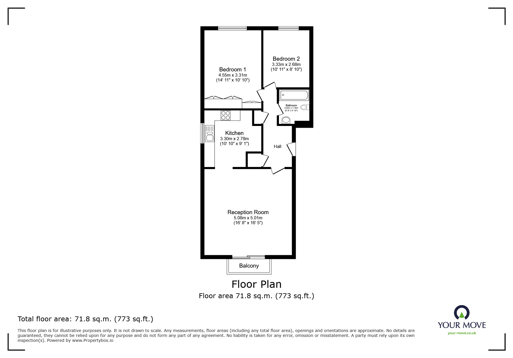 Floorplan of 2 bedroom  Flat for sale, Adelaide Road, Surbiton, KT6