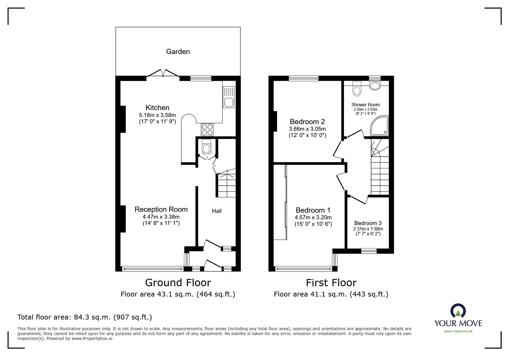 Floorplan of 3 bedroom Mid Terrace House for sale, Woodfield Gardens, New Malden, Surrey, KT3