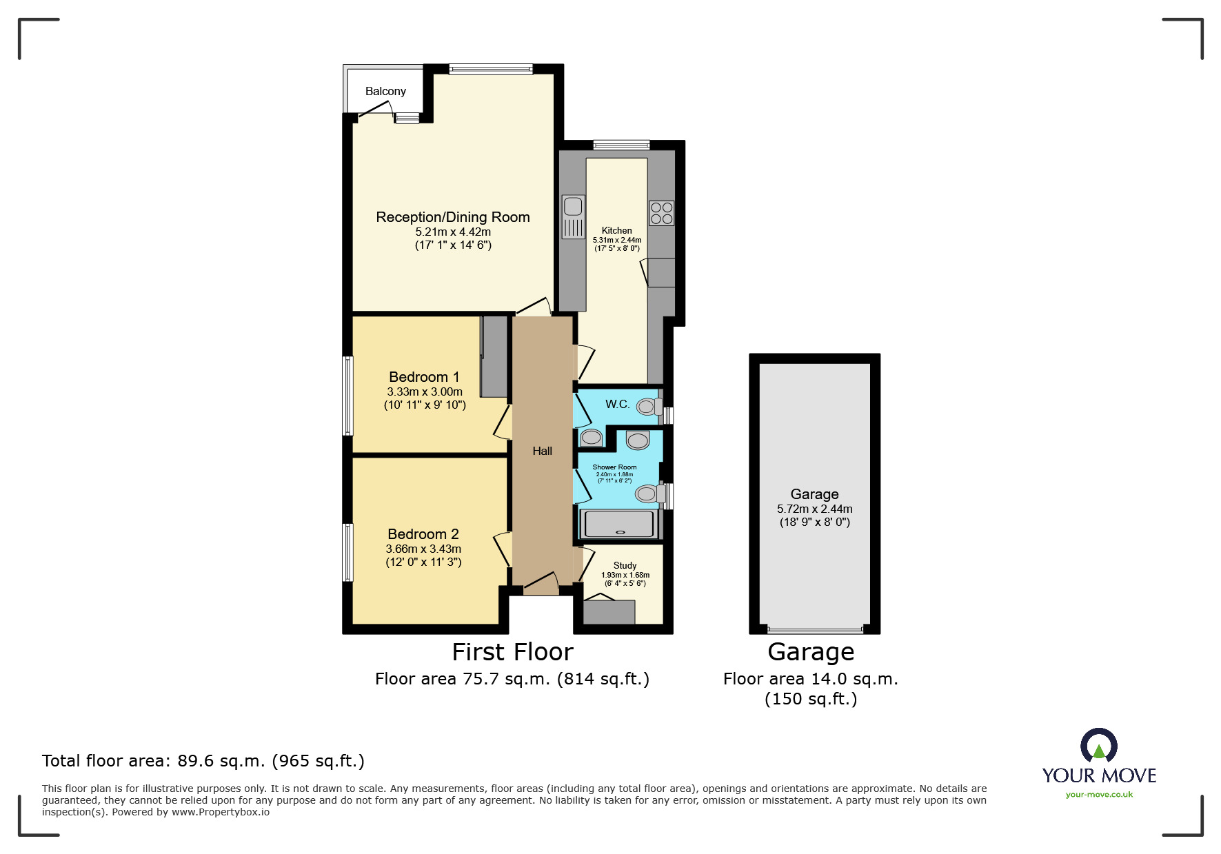 Floorplan of 2 bedroom Flat for sale, Mountcombe Close, Surbiton, KT6