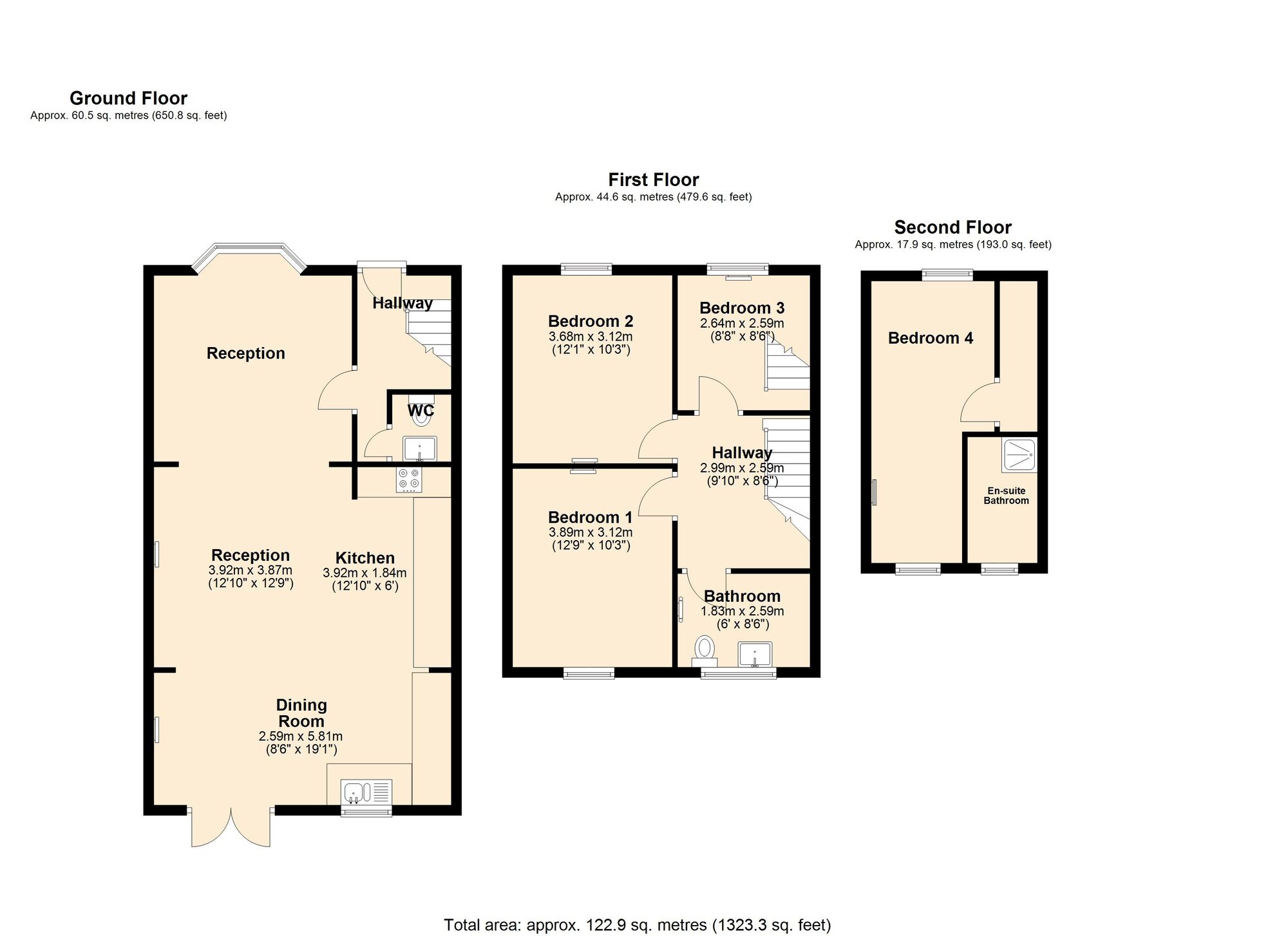 Floorplan of 4 bedroom Mid Terrace House for sale, Ronelean Road, Surbiton, KT6
