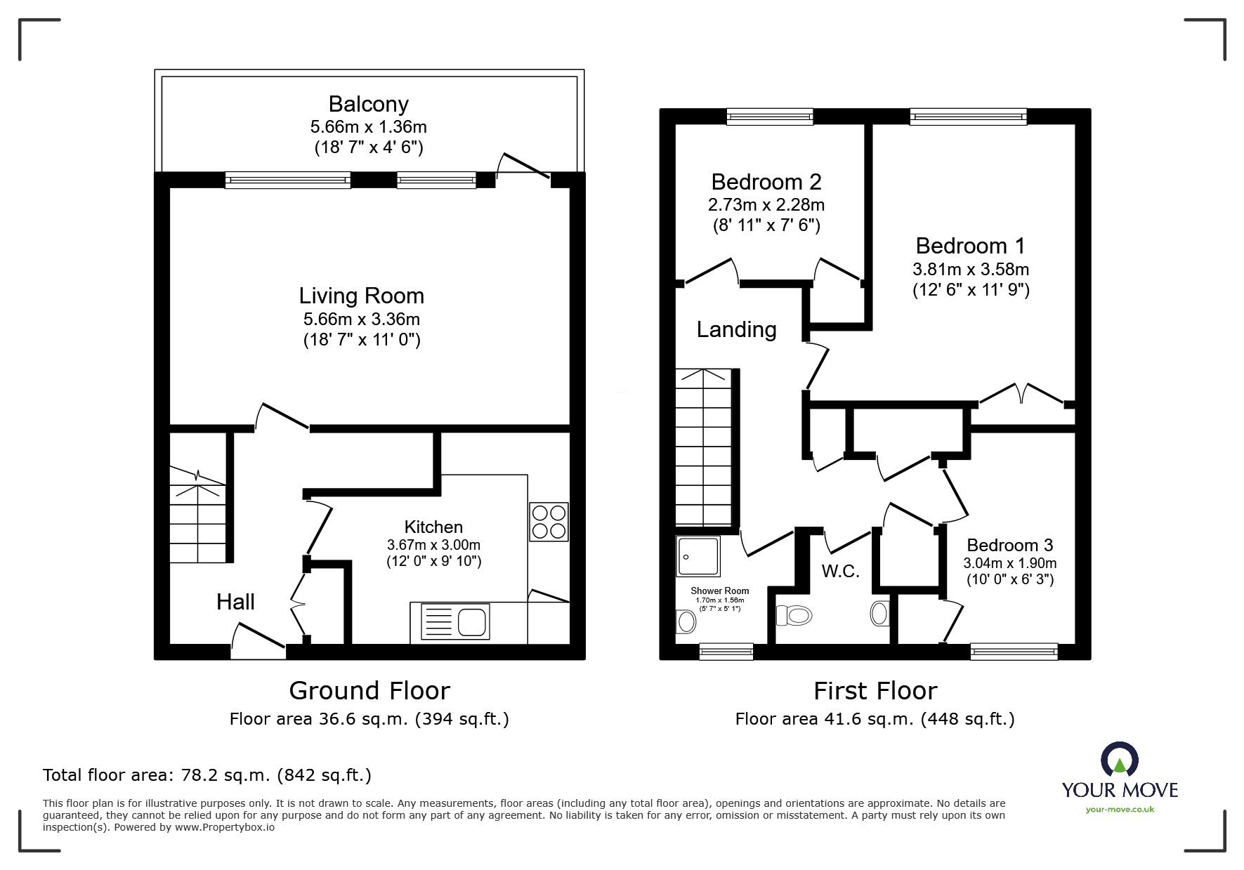 Floorplan of 3 bedroom Flat for sale, Wessex Close, Kingston upon Thames, KT1