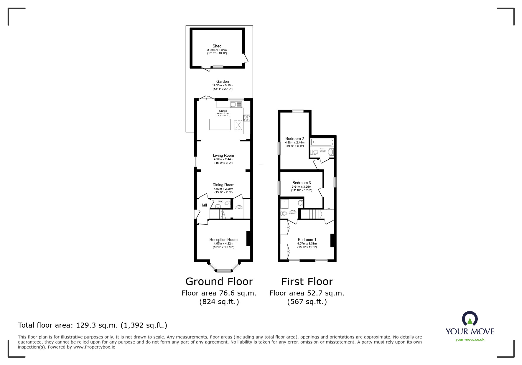 Floorplan of 3 bedroom Detached House for sale, Ellerton Road, Surbiton, KT6