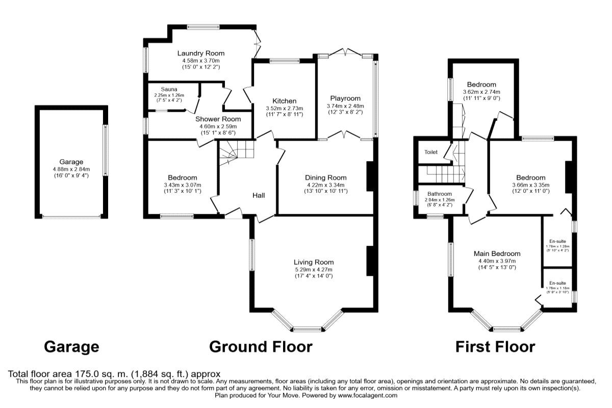 Floorplan of 4 bedroom Detached House to rent, Villiers Avenue, Surbiton, KT5