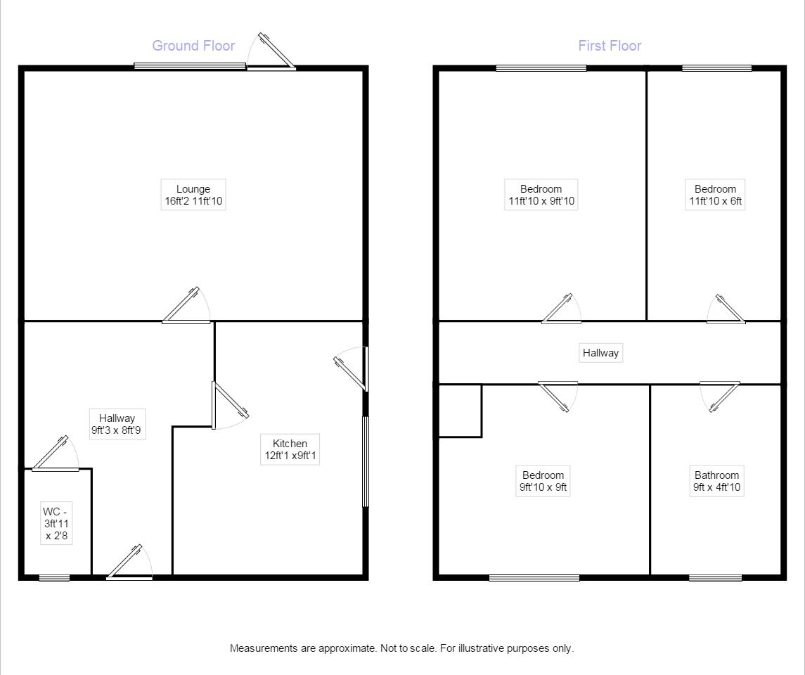Floorplan of 3 bedroom Semi Detached House for sale, Moor Lane, Chessington, Surrey, KT9