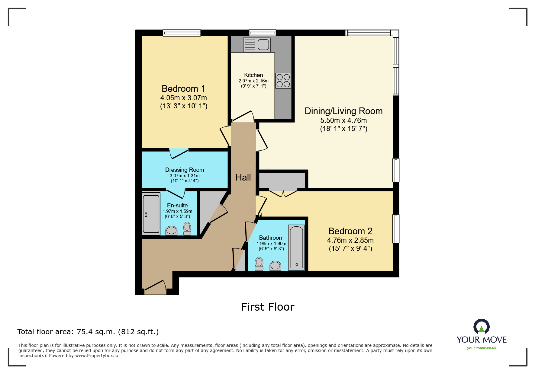 Floorplan of 2 bedroom Flat for sale, Lamberts Road, Surbiton, KT5