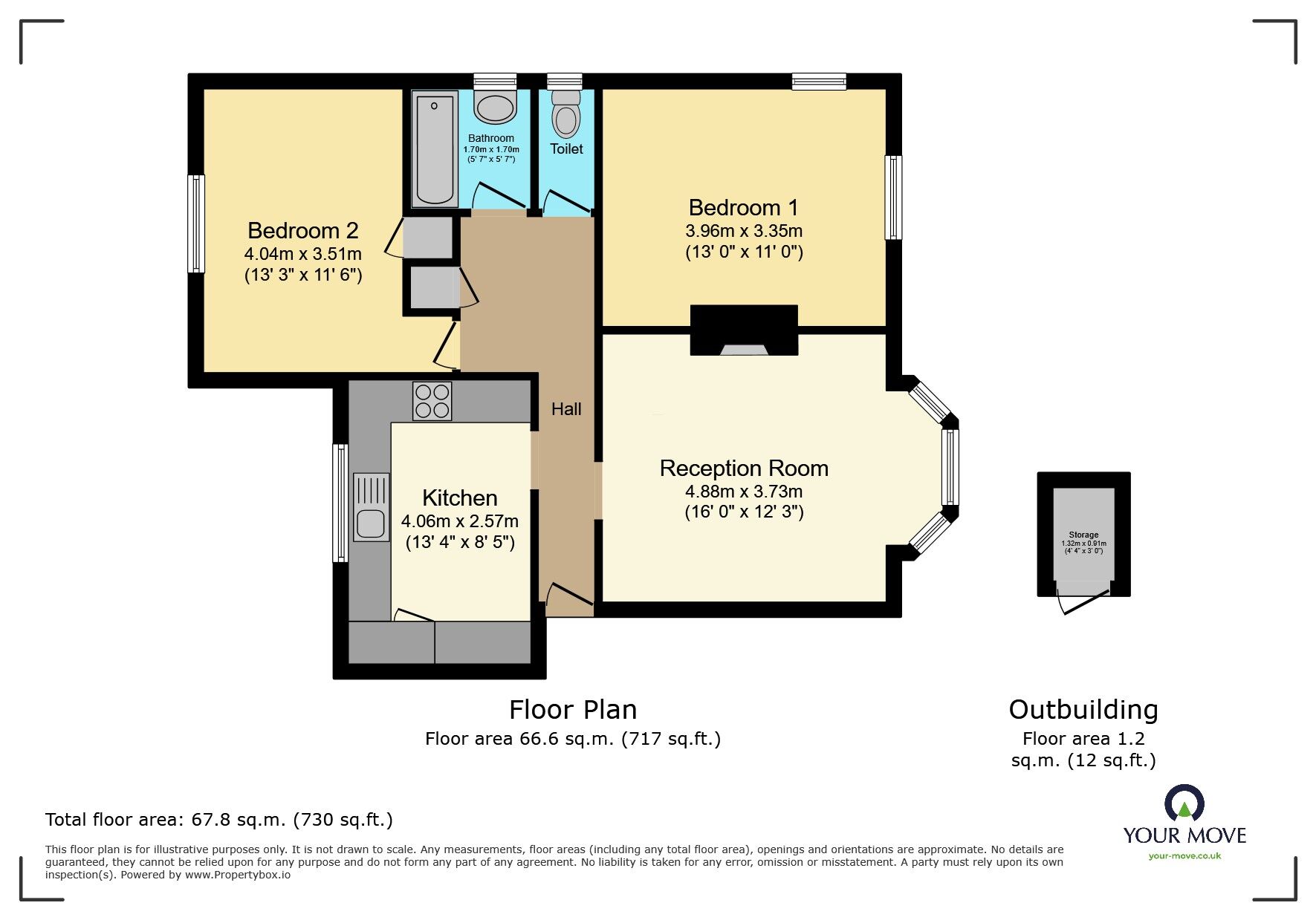 Floorplan of 2 bedroom Flat to rent, Bittoms Court, The Bittoms, Kingston upon Thames, KT1