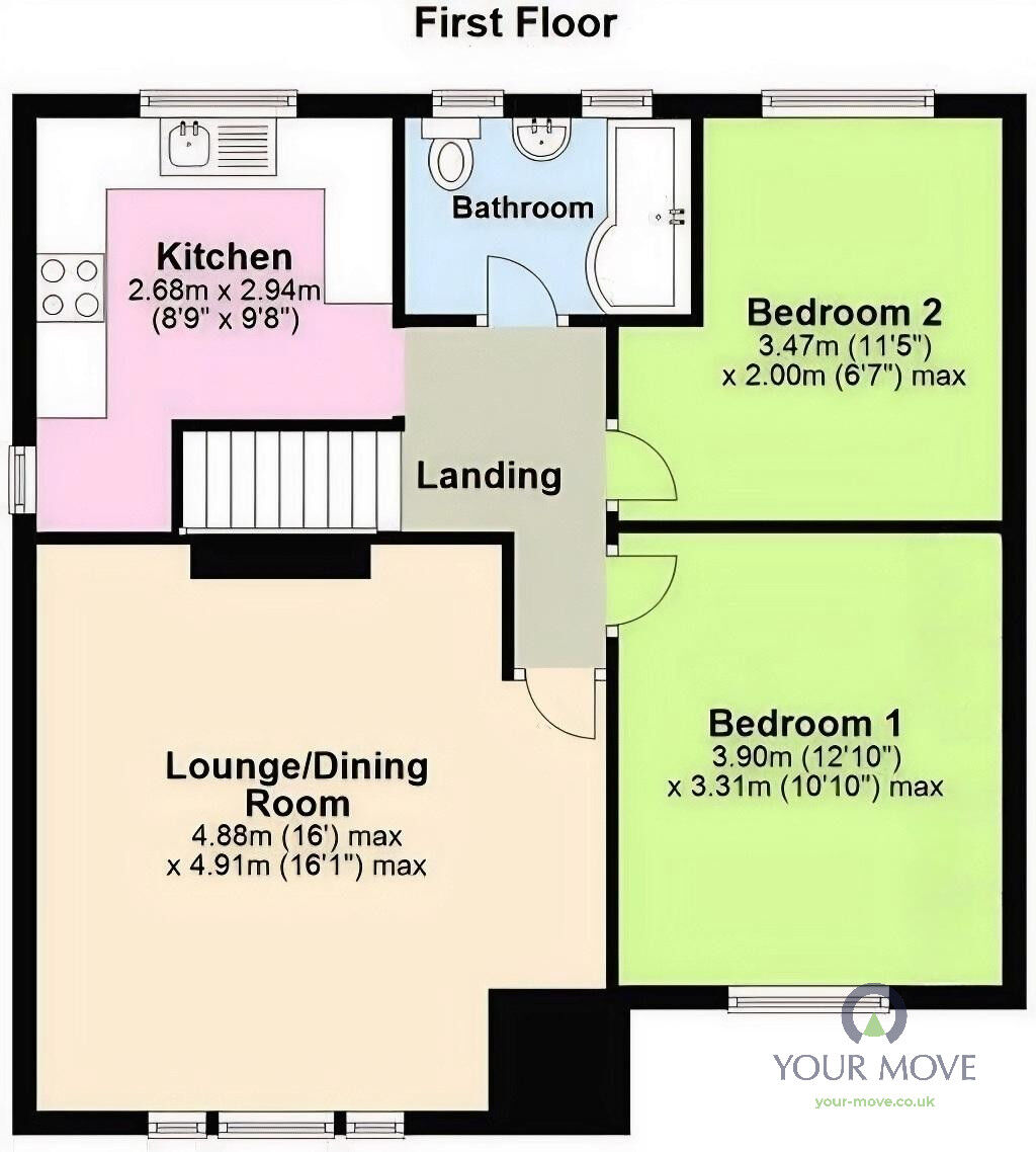 Floorplan of 2 bedroom Flat to rent, Collier Close, Epsom, Surrey, KT19
