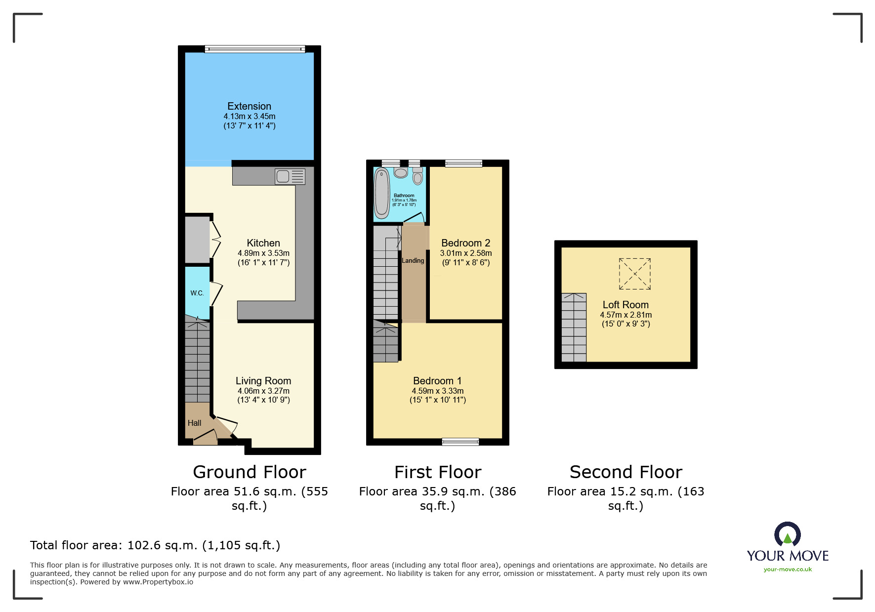 Floorplan of 2 bedroom Mid Terrace House for sale, Station Avenue, Epsom, KT19