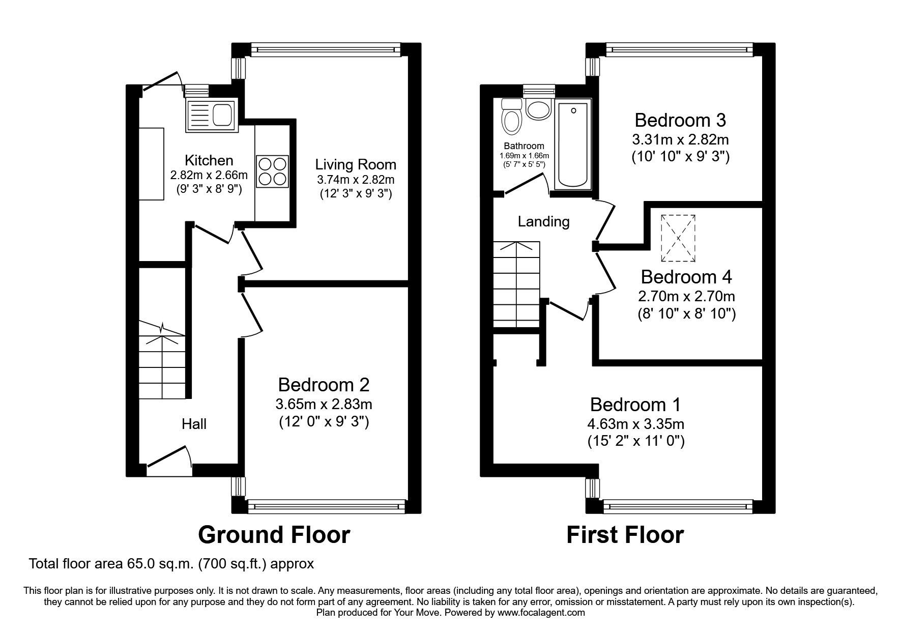 Floorplan of 3 bedroom Mid Terrace House for sale, The Bittoms, Kingston Upon Thames, Surrey, KT1