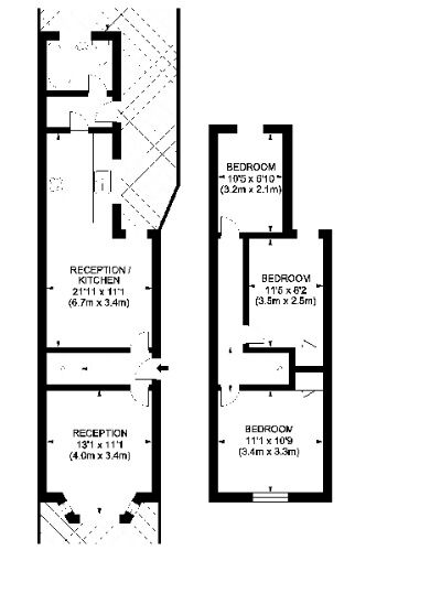 Floorplan of 3 bedroom Semi Detached House for sale, Villiers Road, Kingston, KT1