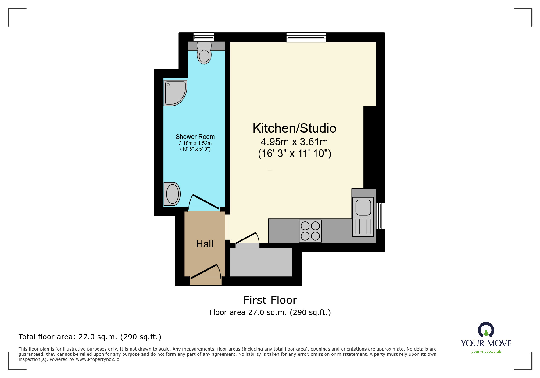 Floorplan of 1 bedroom Flat for sale, Hook Road, Surbiton, KT6