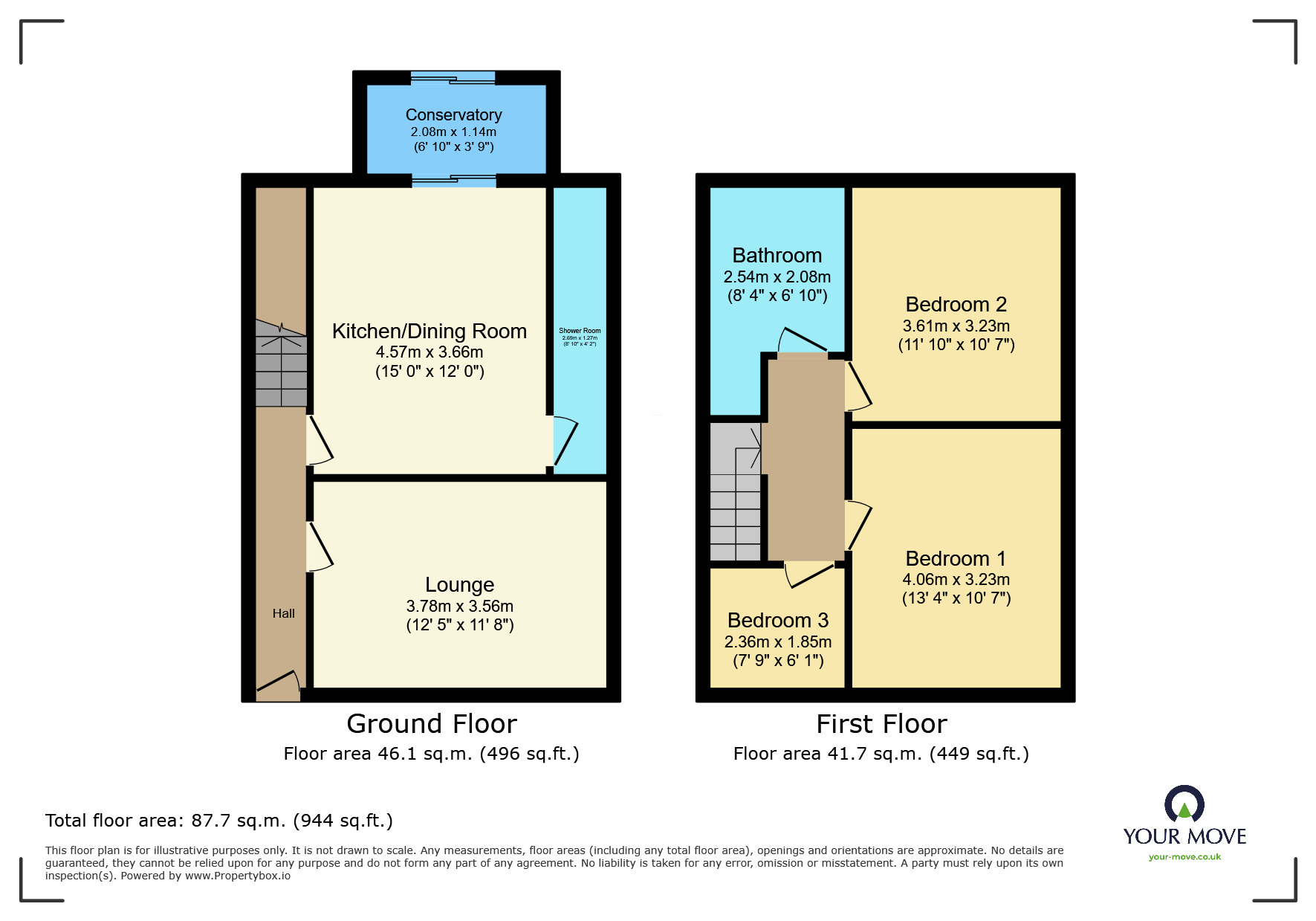 Floorplan of 3 bedroom Semi Detached House for sale, Selbourne Avenue, Surbiton, Surrey, KT6