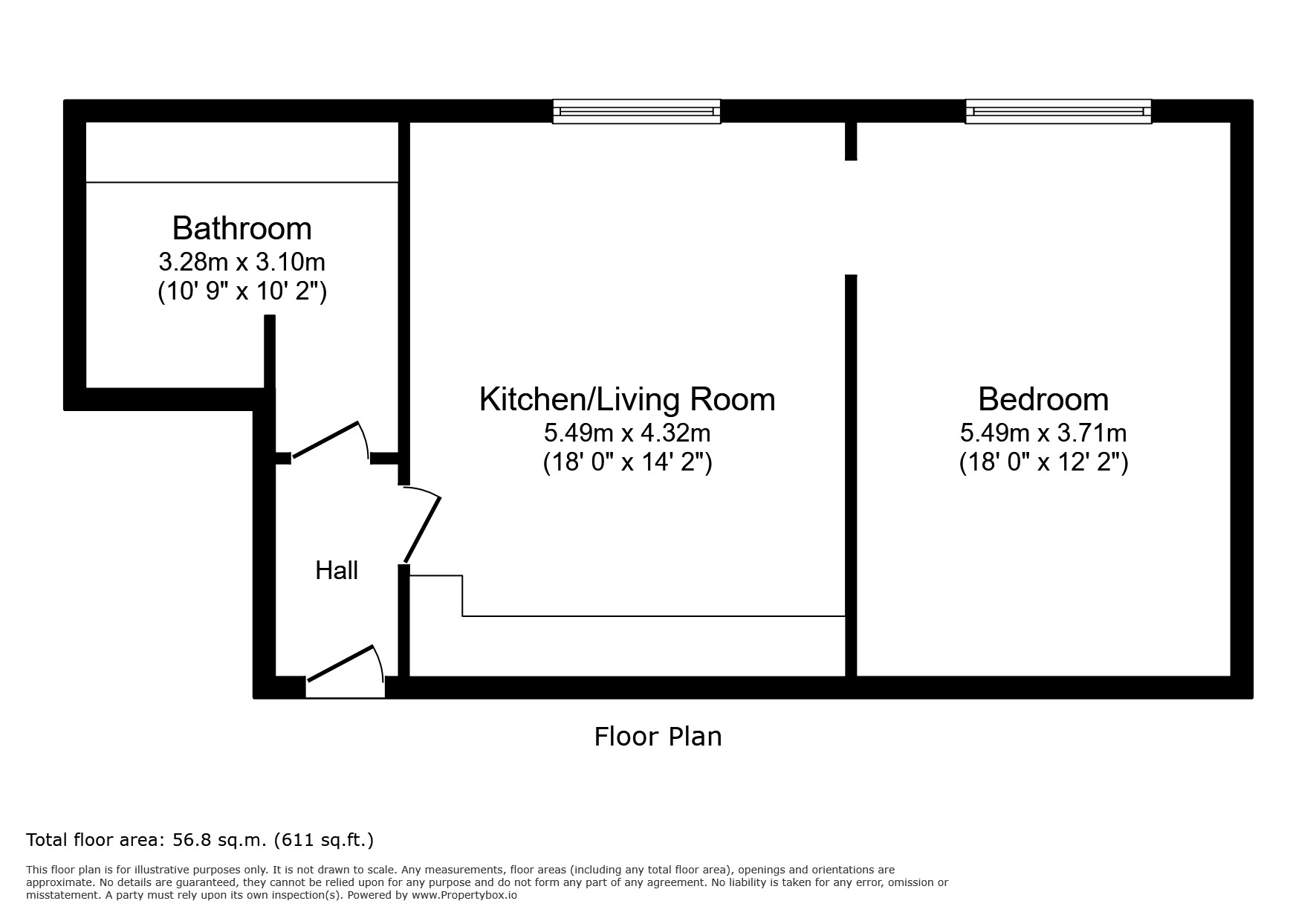 Floorplan of 1 bedroom Flat for sale, Claremont Road, Surbiton, KT6