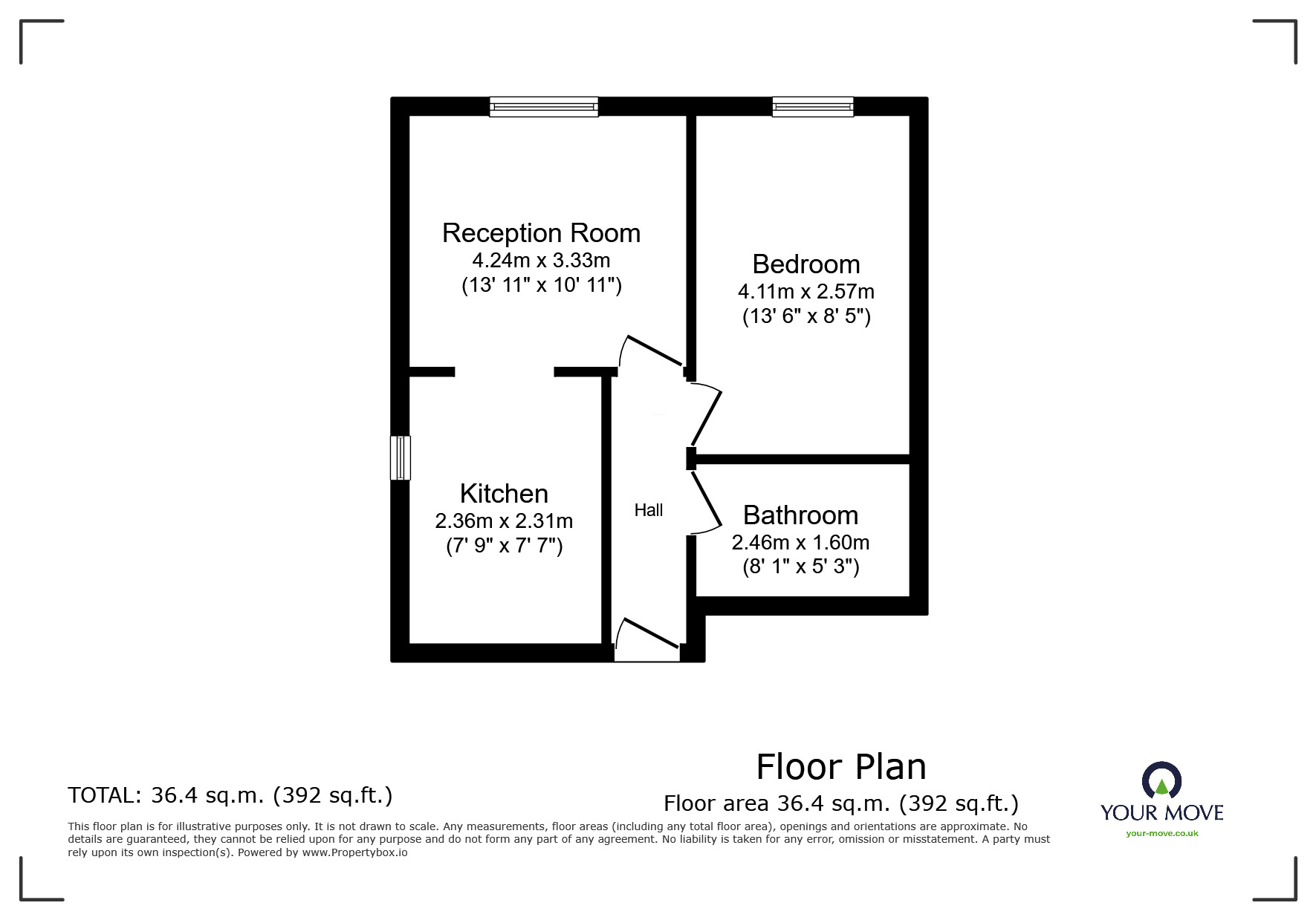 Floorplan of 1 bedroom Flat for sale, Dukes Avenue, New Malden, KT3