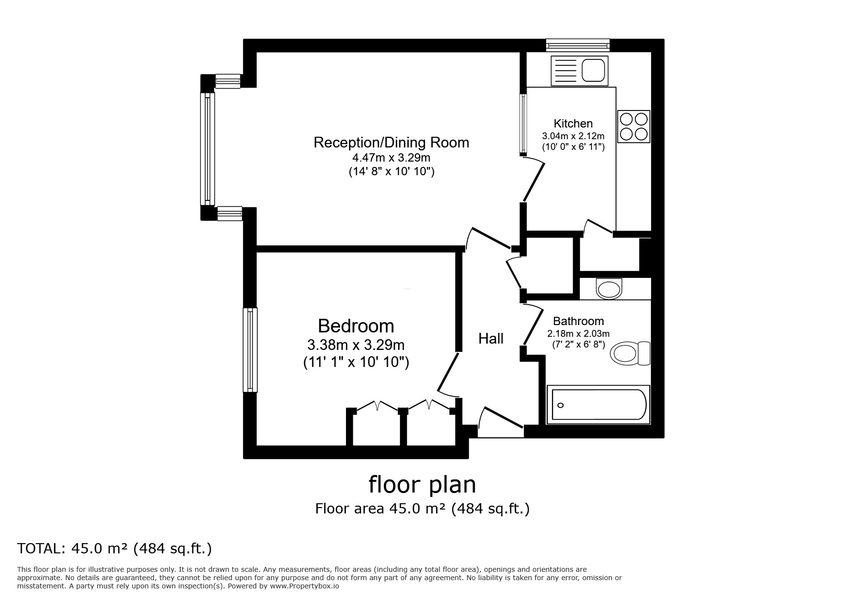 Floorplan of 1 bedroom Flat for sale, Kingsworthy Close, Kingston upon Thames, KT1