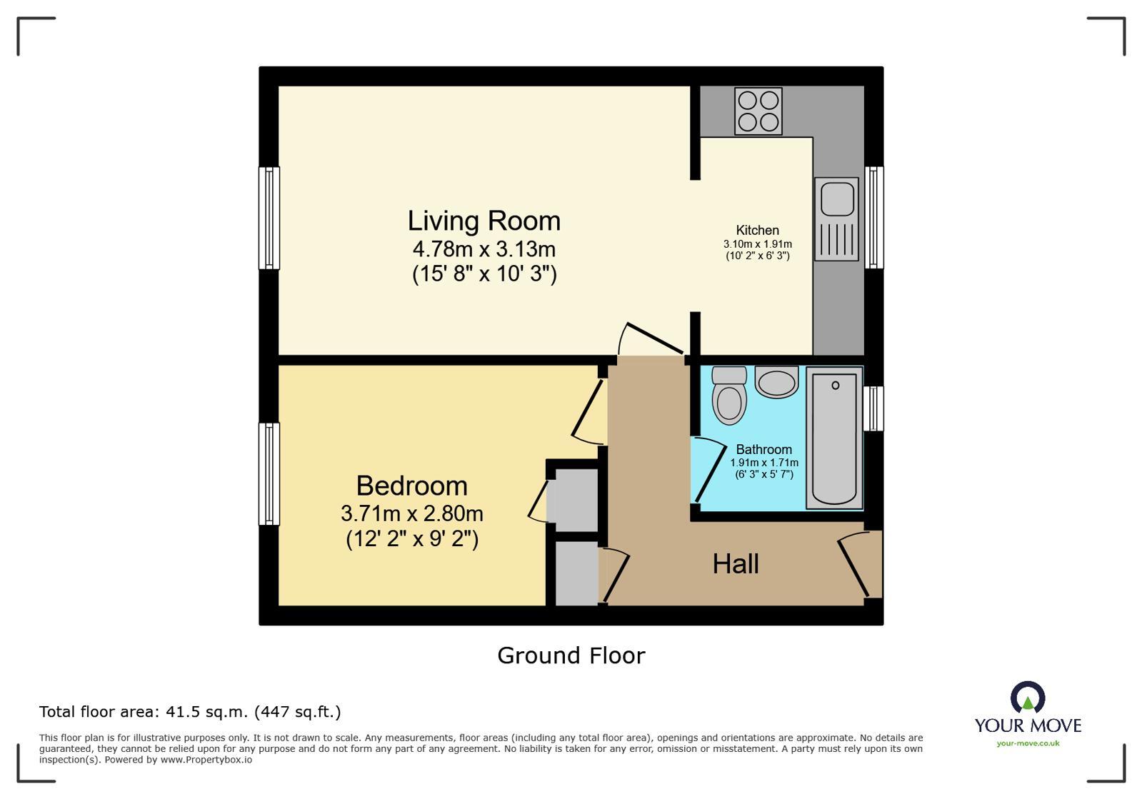 Floorplan of 1 bedroom Flat for sale, Cavalier Court, 1, Surbiton,, KT5