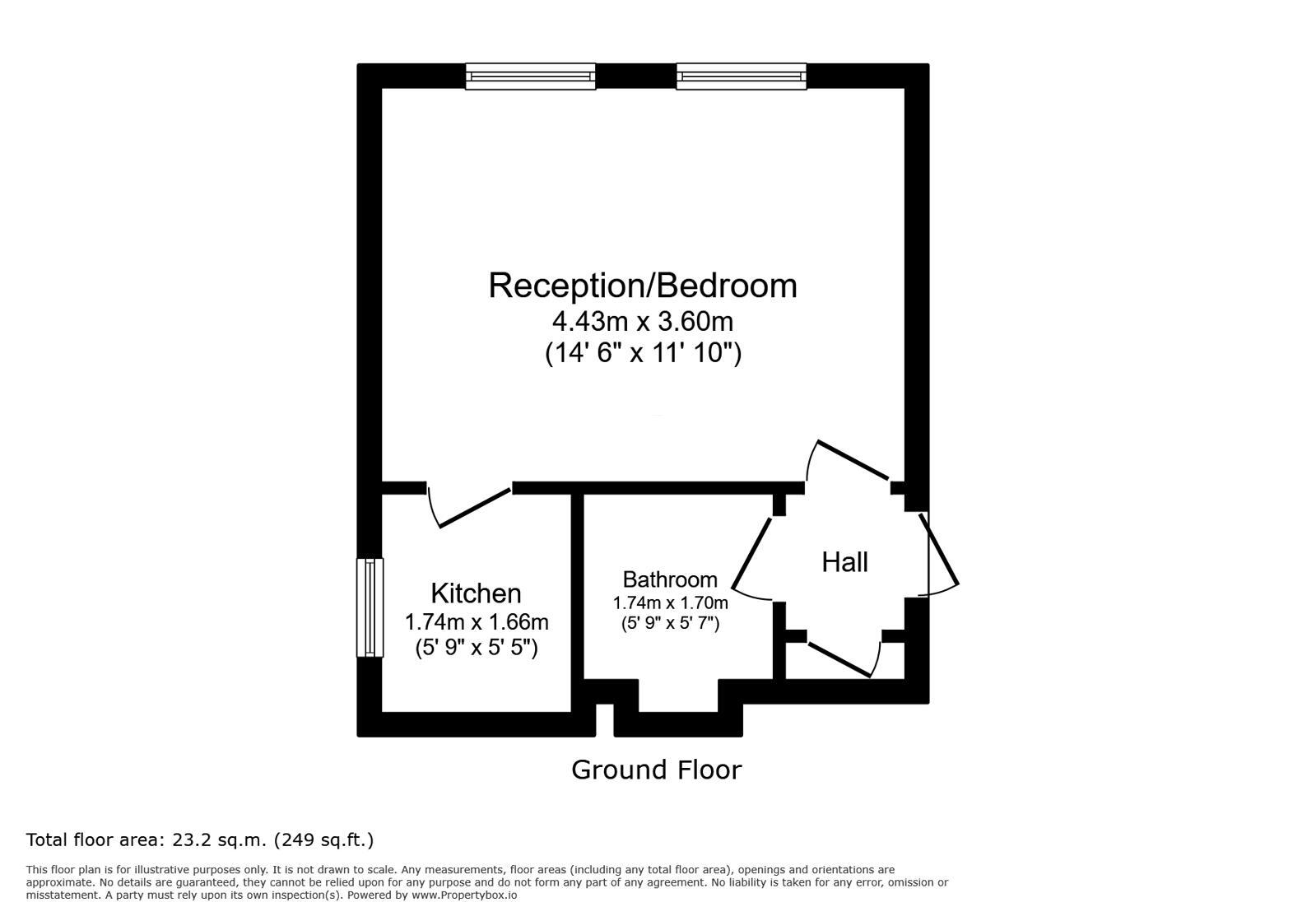 Floorplan of 1 bedroom Flat for sale, Parklands, Surbiton, KT5