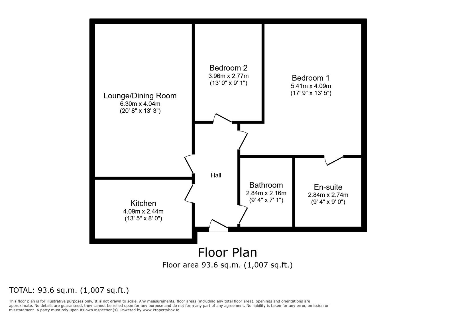 Floorplan of 2 bedroom Flat for sale, Chadwick Place, Long Ditton, Surrey, KT6