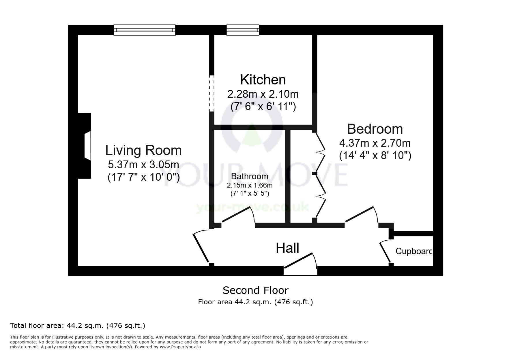 Floorplan of 1 bedroom Flat for sale, Cedar Road, Sutton, SM2