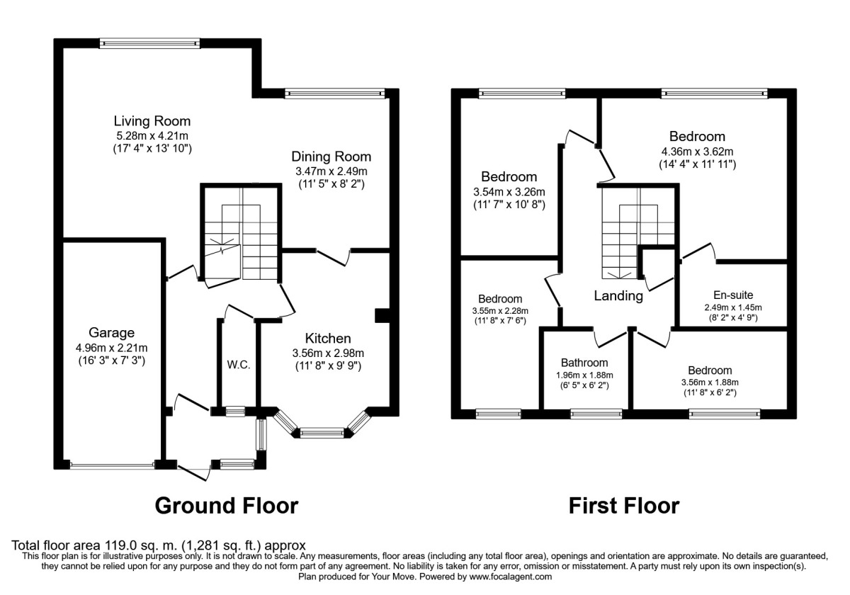 Floorplan of 4 bedroom Mid Terrace House to rent, Penshurst Way, Sutton, Surrey, SM2