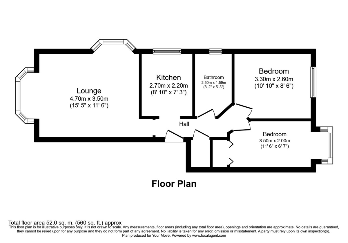 Floorplan of 2 bedroom Flat to rent, Eleonora Terrace Lind Road, Sutton, Surrey, SM1