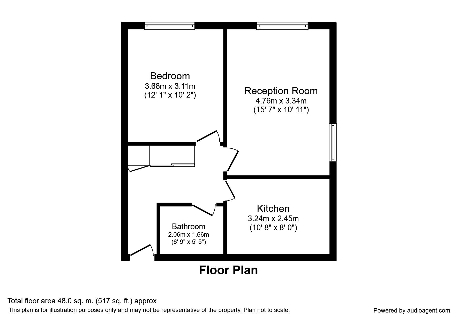 Floorplan of 1 bedroom Flat to rent, Albion Road, Sutton, Surrey, SM2