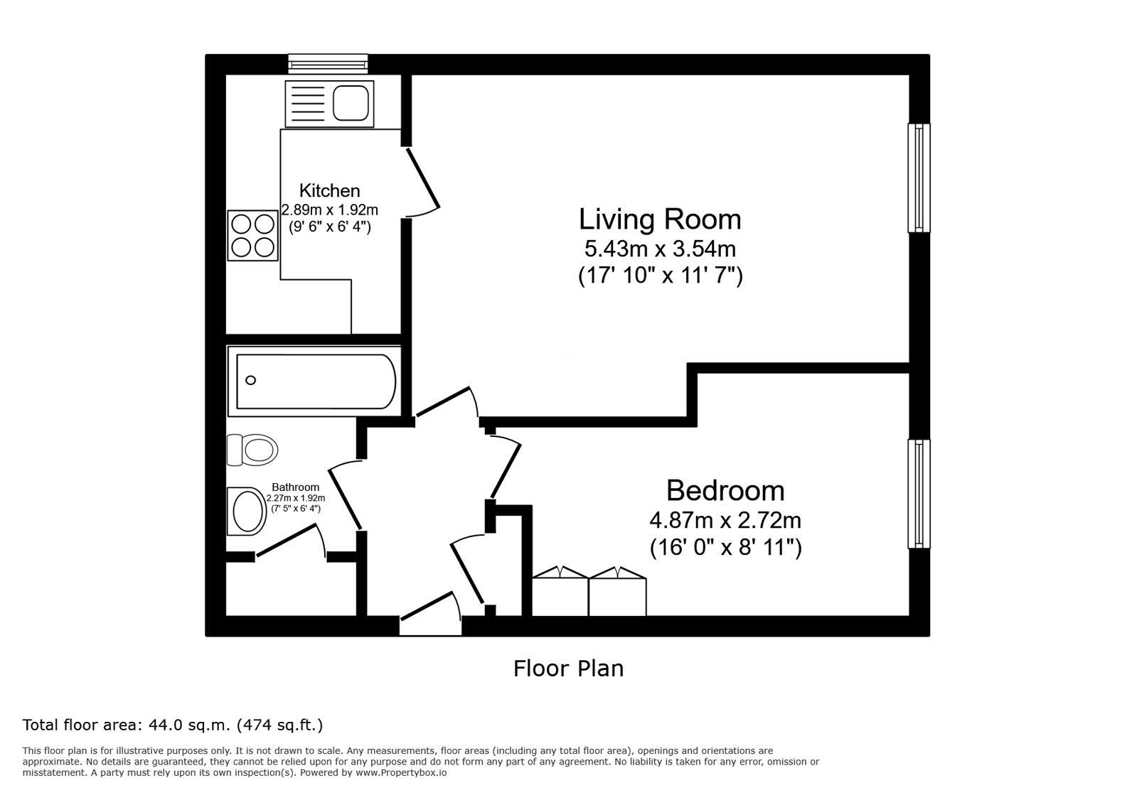 Floorplan of 1 bedroom Flat to rent, Kingswood Drive, Sutton, Surrey, SM2